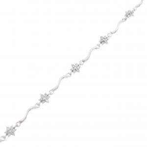 K14WG フラワー ダイヤモンド ブレスレット 0.43CT