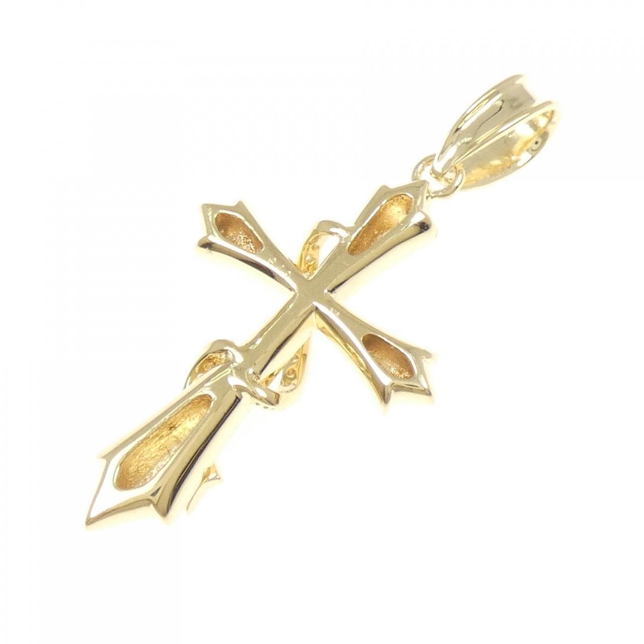 K18YG クロス ダイヤモンド ペンダント 0.10CT