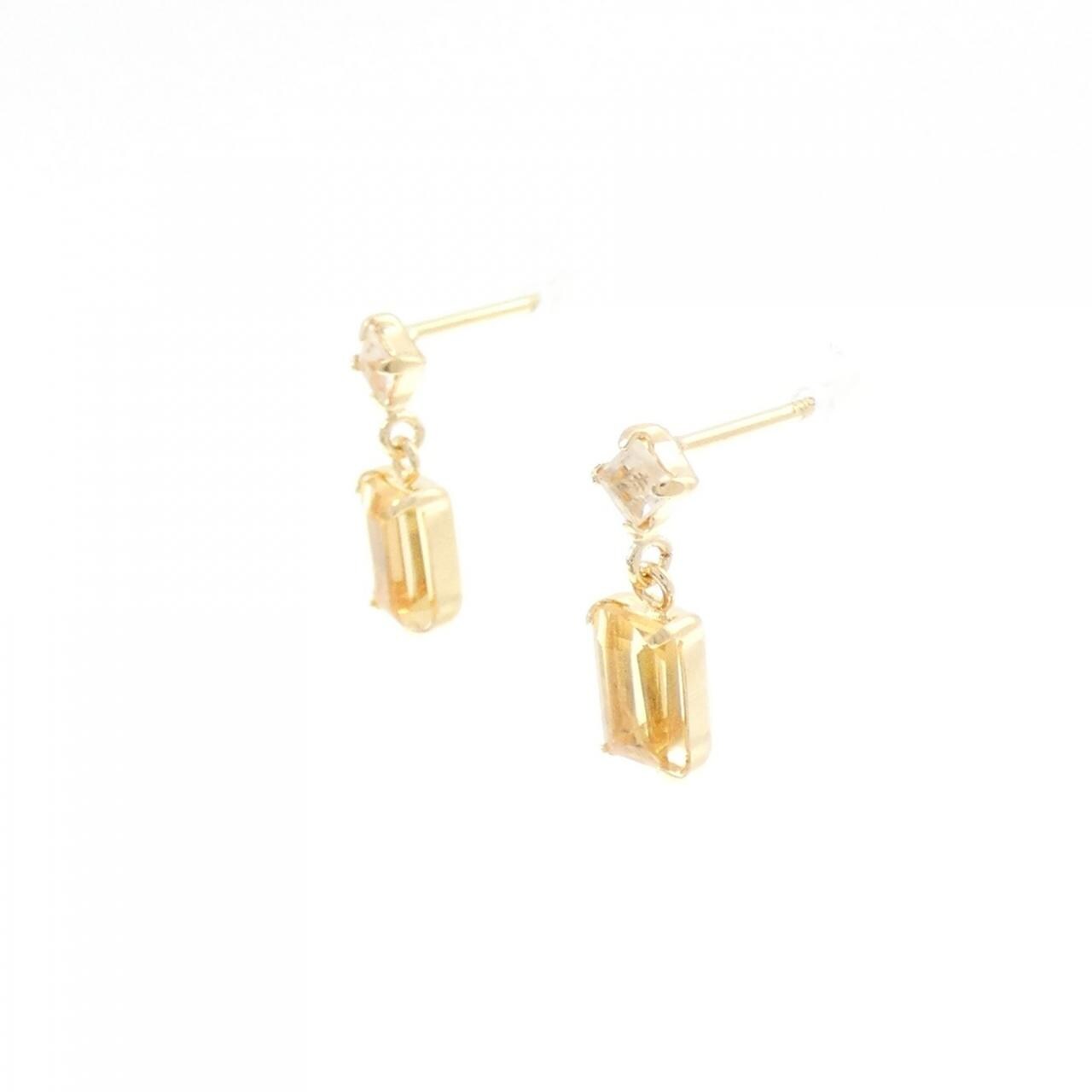 【新品】K18YG シトリン ピアス