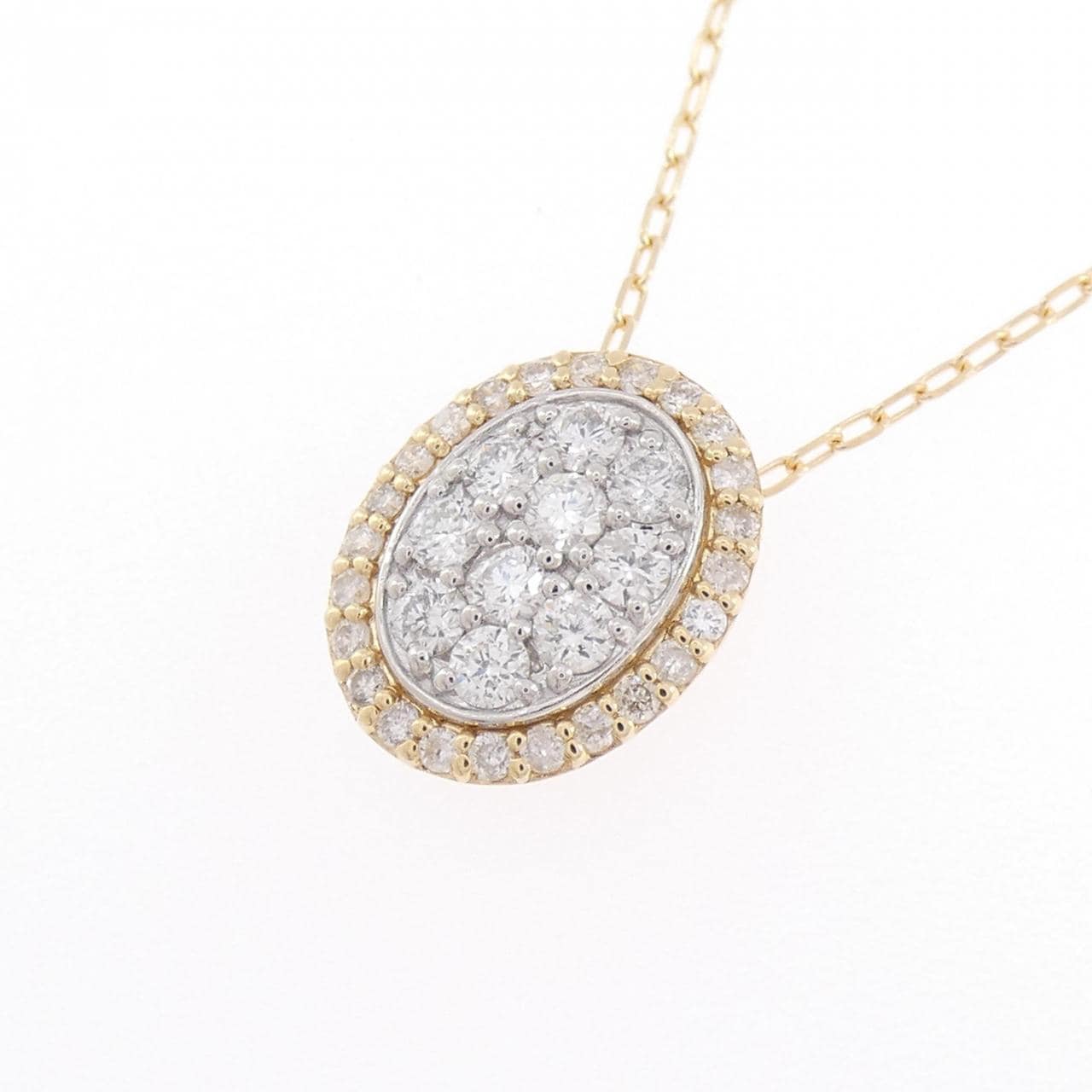 K18YG/PT900 ダイヤモンド ネックレス 0.50CT