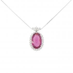 PT900/PT850 ルベライトトルマリン ネックレス 4.88CT