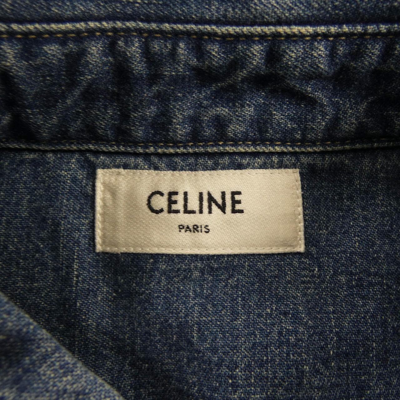 セリーヌ CELINE ユニオンオーシャンウォッシュデニム クロップドシャツ トリオンフ 2T187459N シャツ