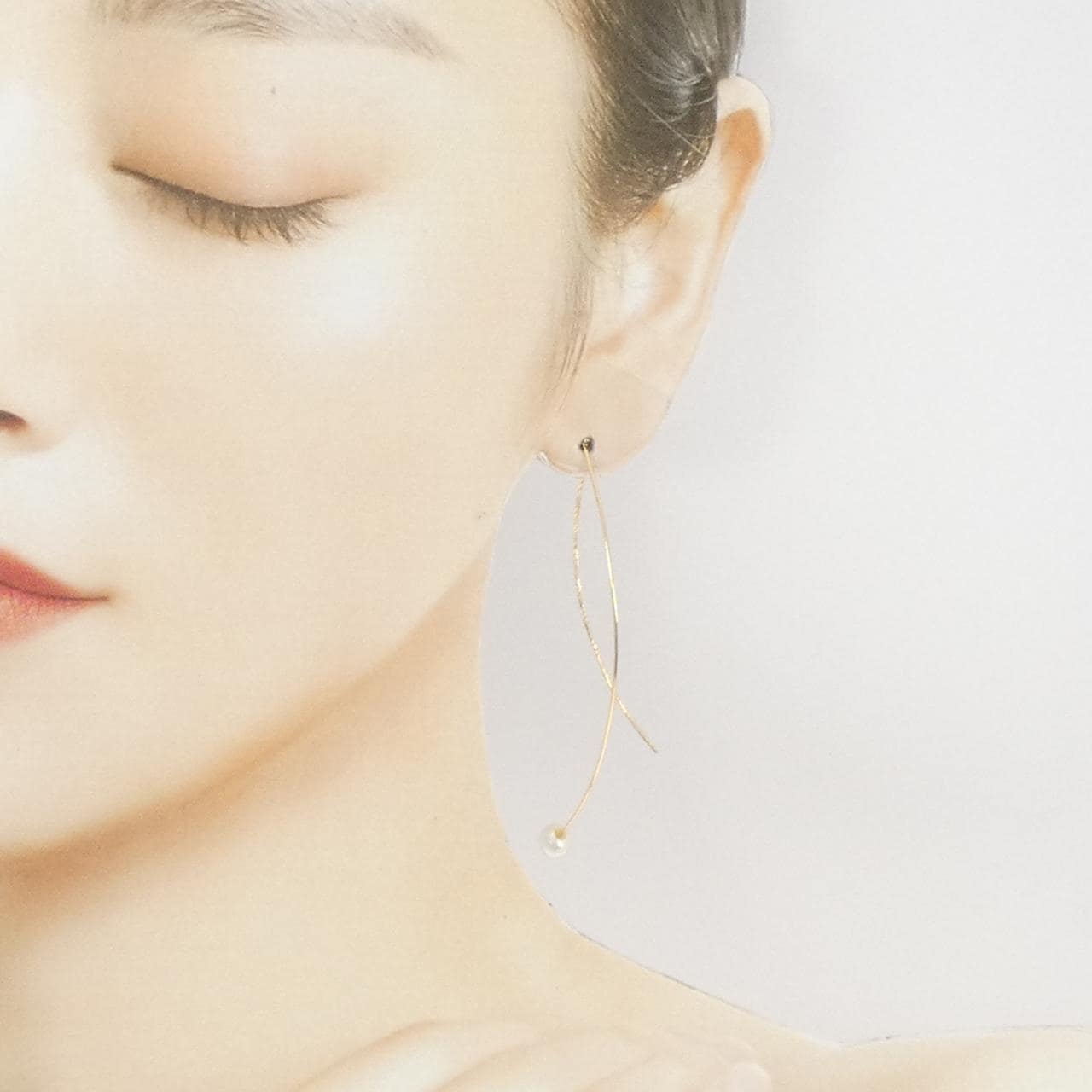 アガット 淡水パール ピアス 6.3mm