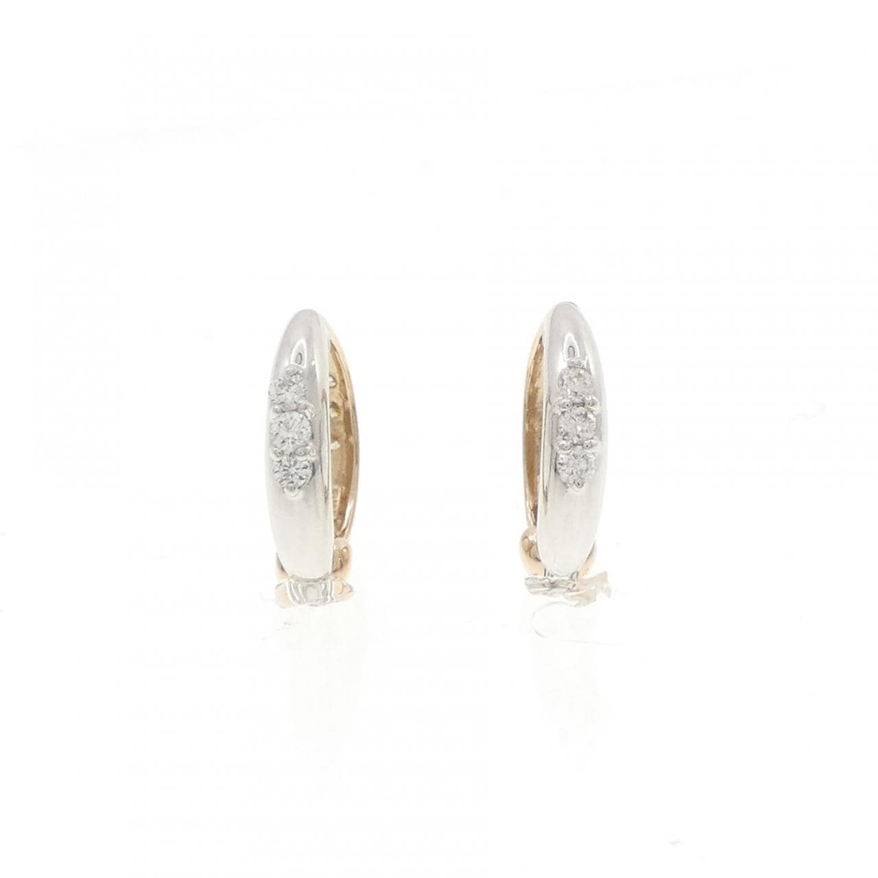 K18PG/PT900 ダイヤモンド イヤリング 0.12CT