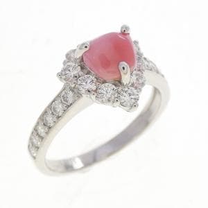 PT900 ハート コンクパール リング 0.88CT
