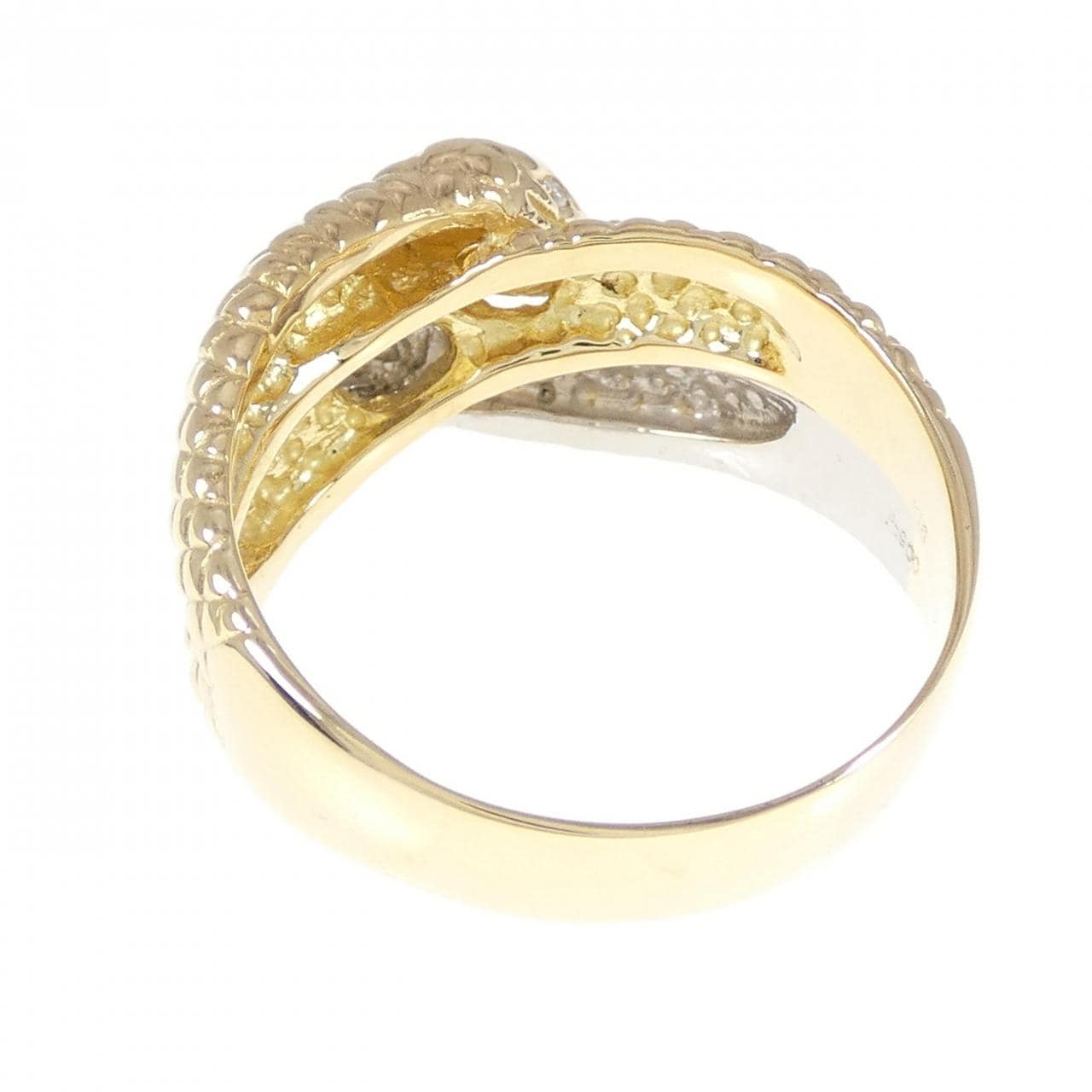 K18YG/PT スネーク ダイヤモンド リング 0.03CT