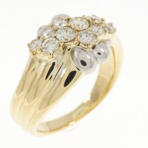 K18YG/PT900 ダイヤモンド リング 0.50CT