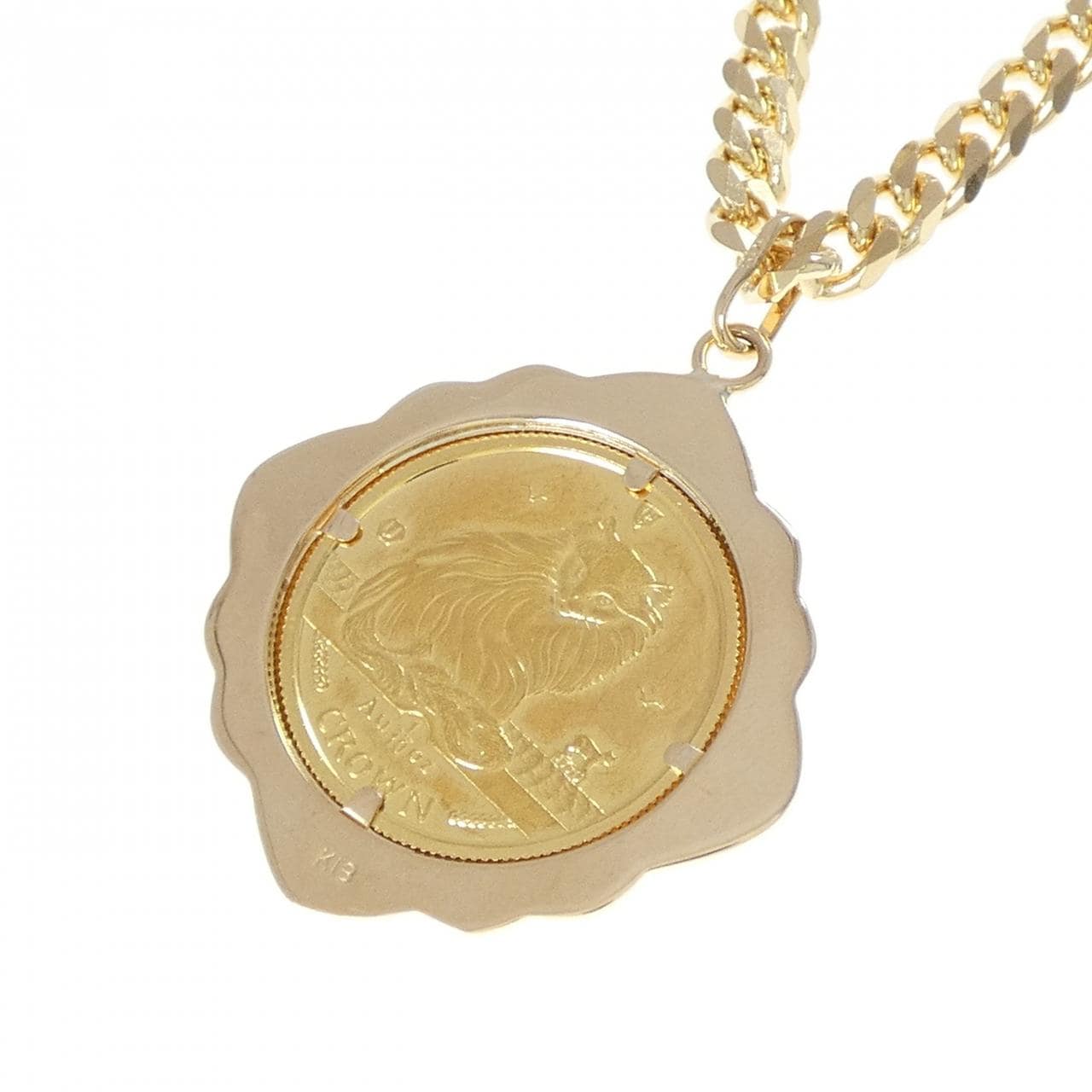 K18(枠)/K18YG コイン ネックレス