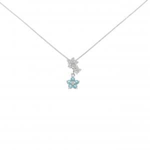 K18WG フラワー トルマリン ネックレス 0.14CT