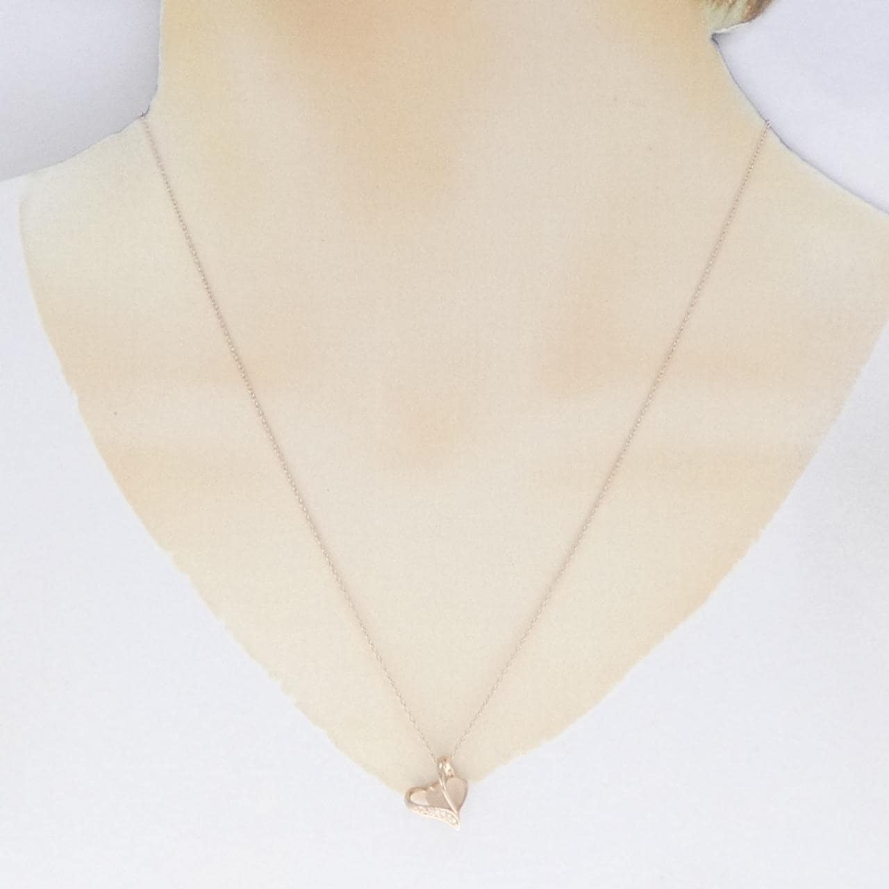 K10PG ハート ダイヤモンド ネックレス 0.03CT