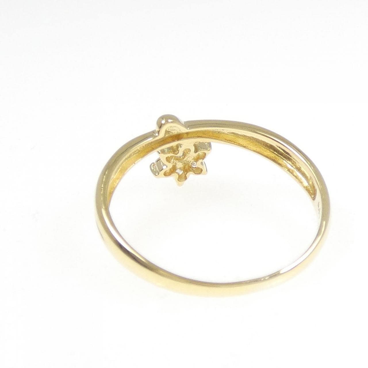 K18YG フラワー ダイヤモンド リング 0.10CT