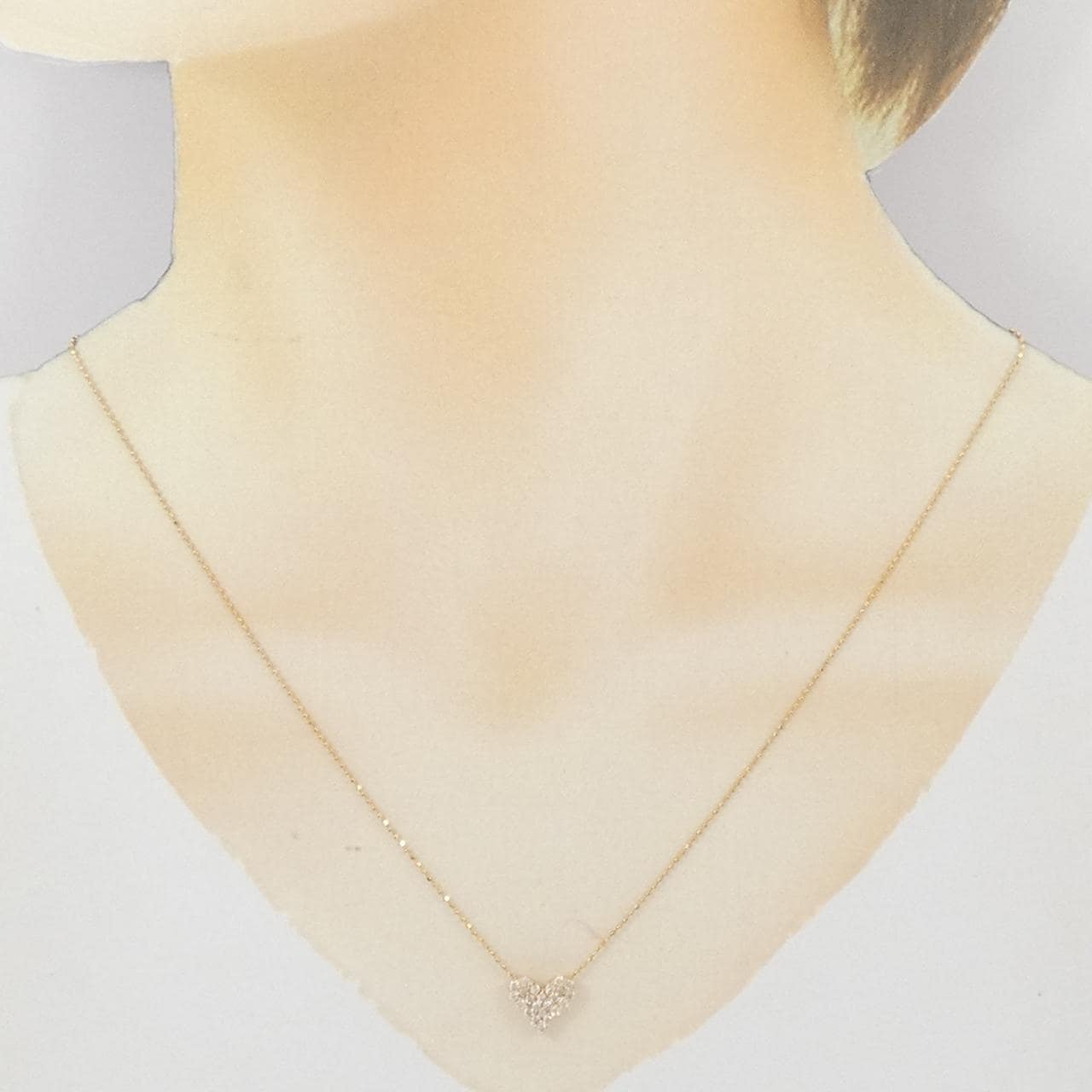 K18PG ハート ダイヤモンド ネックレス 0.30CT