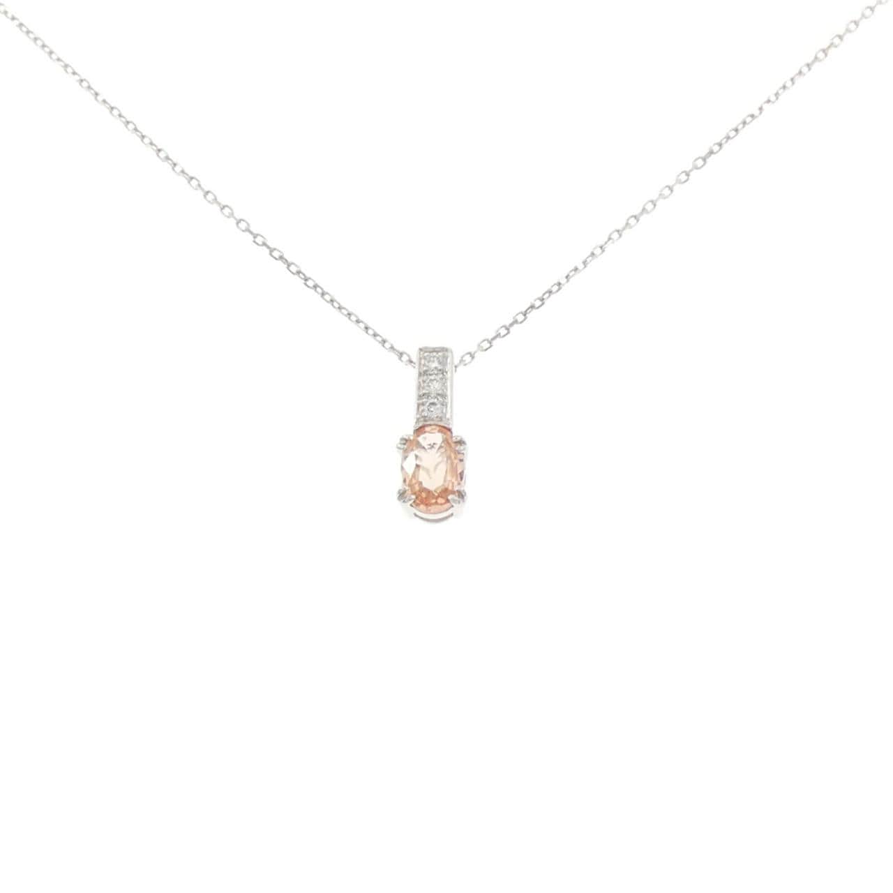 PT900/PT850 パパラチアサファイヤ ネックレス 0.492CT