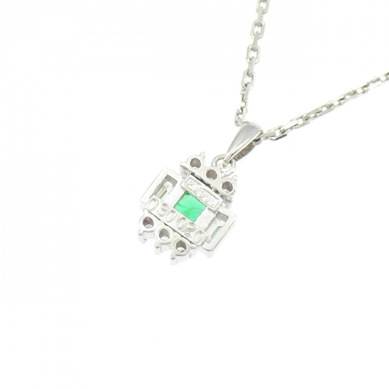 PT900/PT850 エメラルド ネックレス 0.30CT