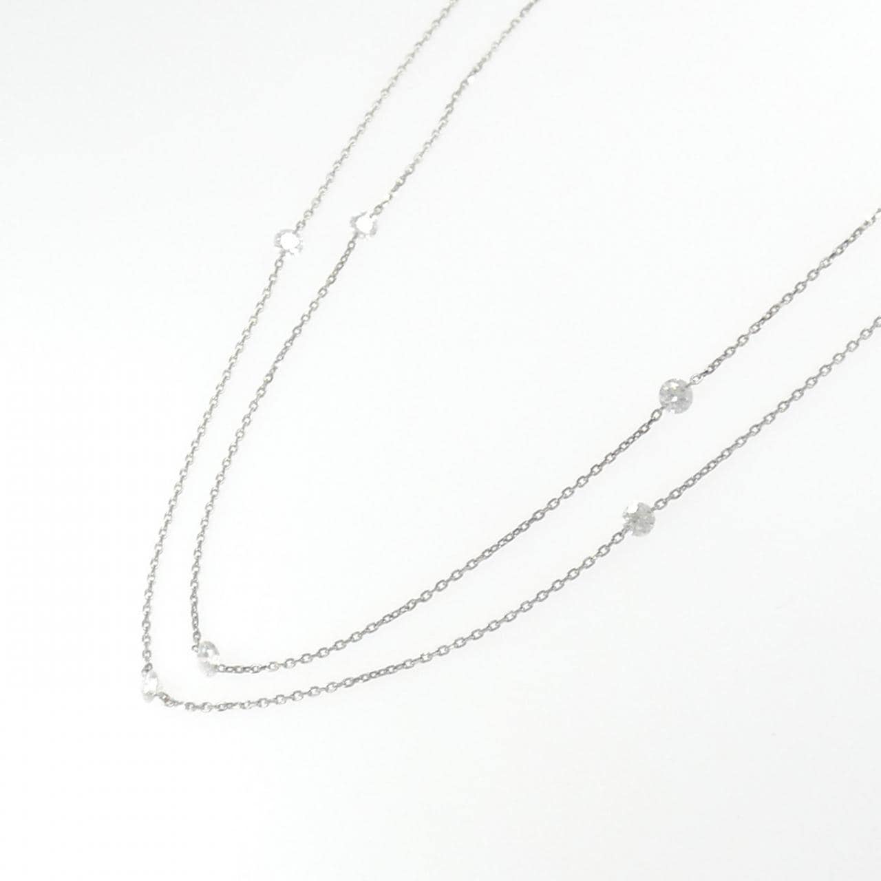K18WG ダイヤモンド ネックレス 2.00CT