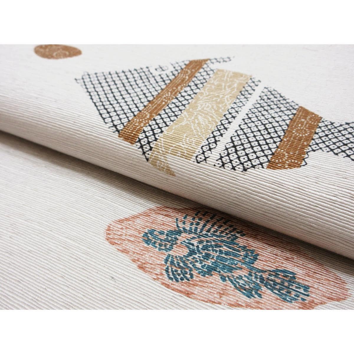 袋帯　染紬　友禅加工