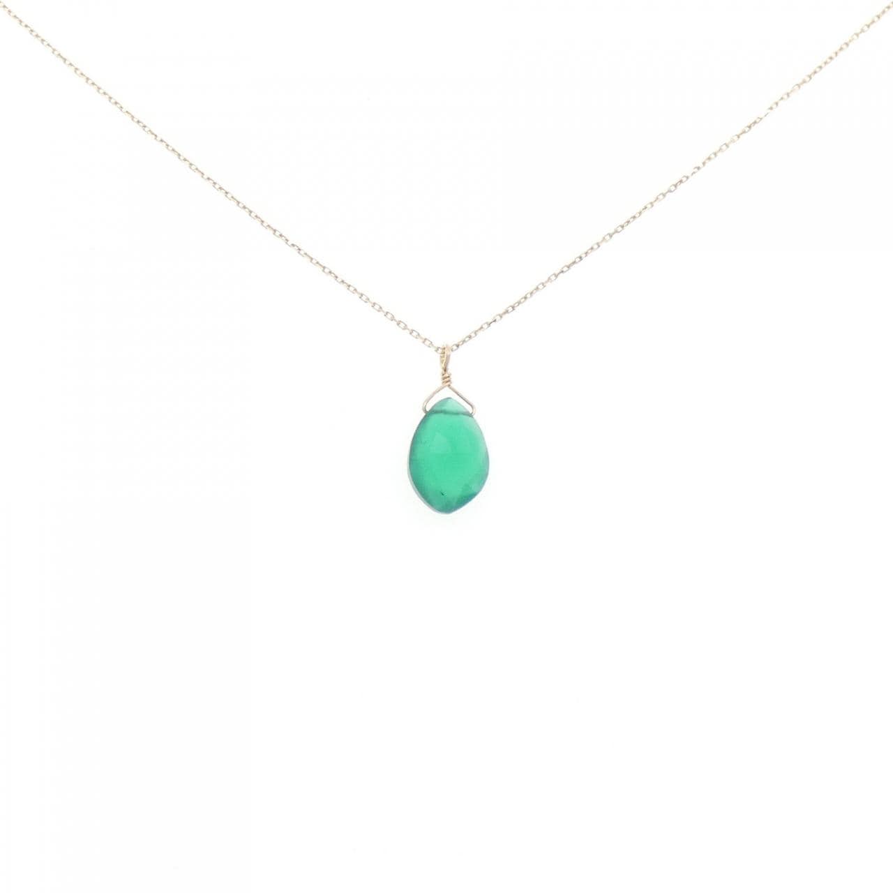 [BRAND NEW] K10YG Chalcedony Necklace