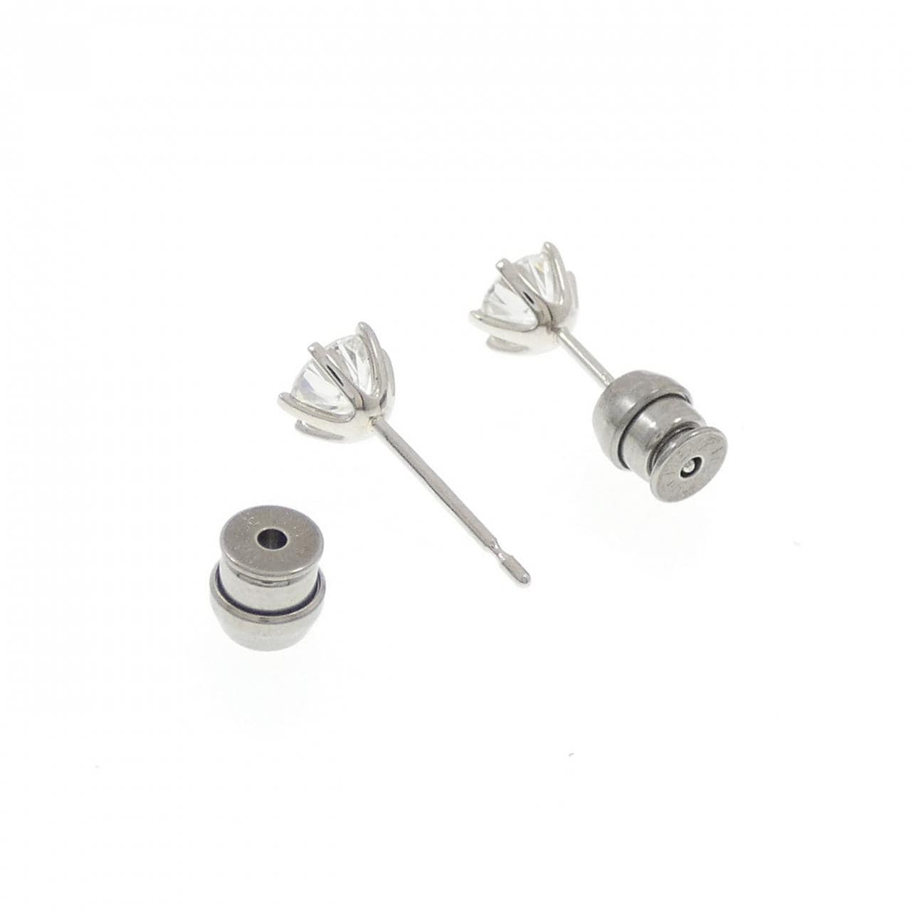 【リメイク】PT900/ST ダイヤモンド ピアス 0.422CT 0.436CT E VS2-SI1 EXT