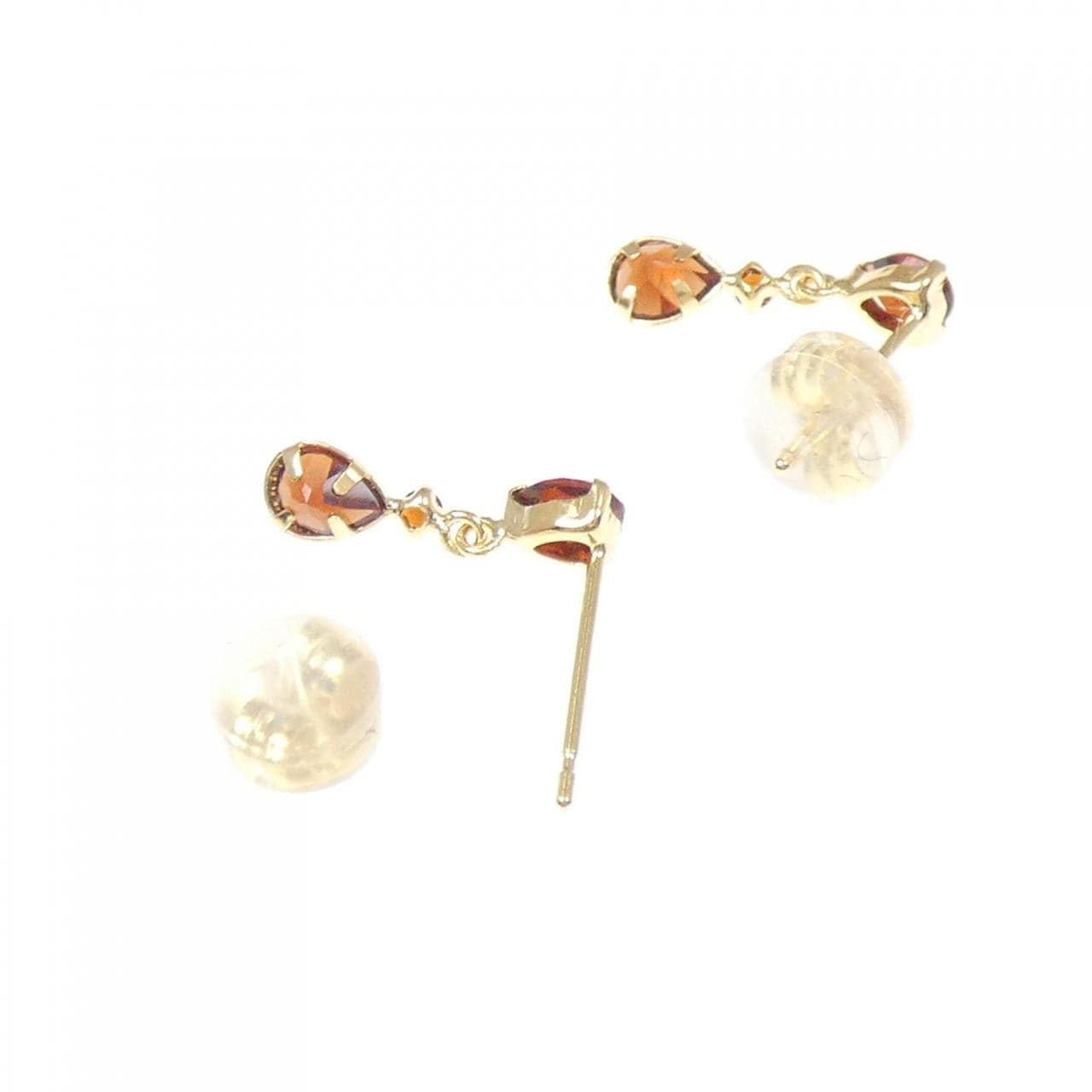 [新品] K18YG石榴石耳環