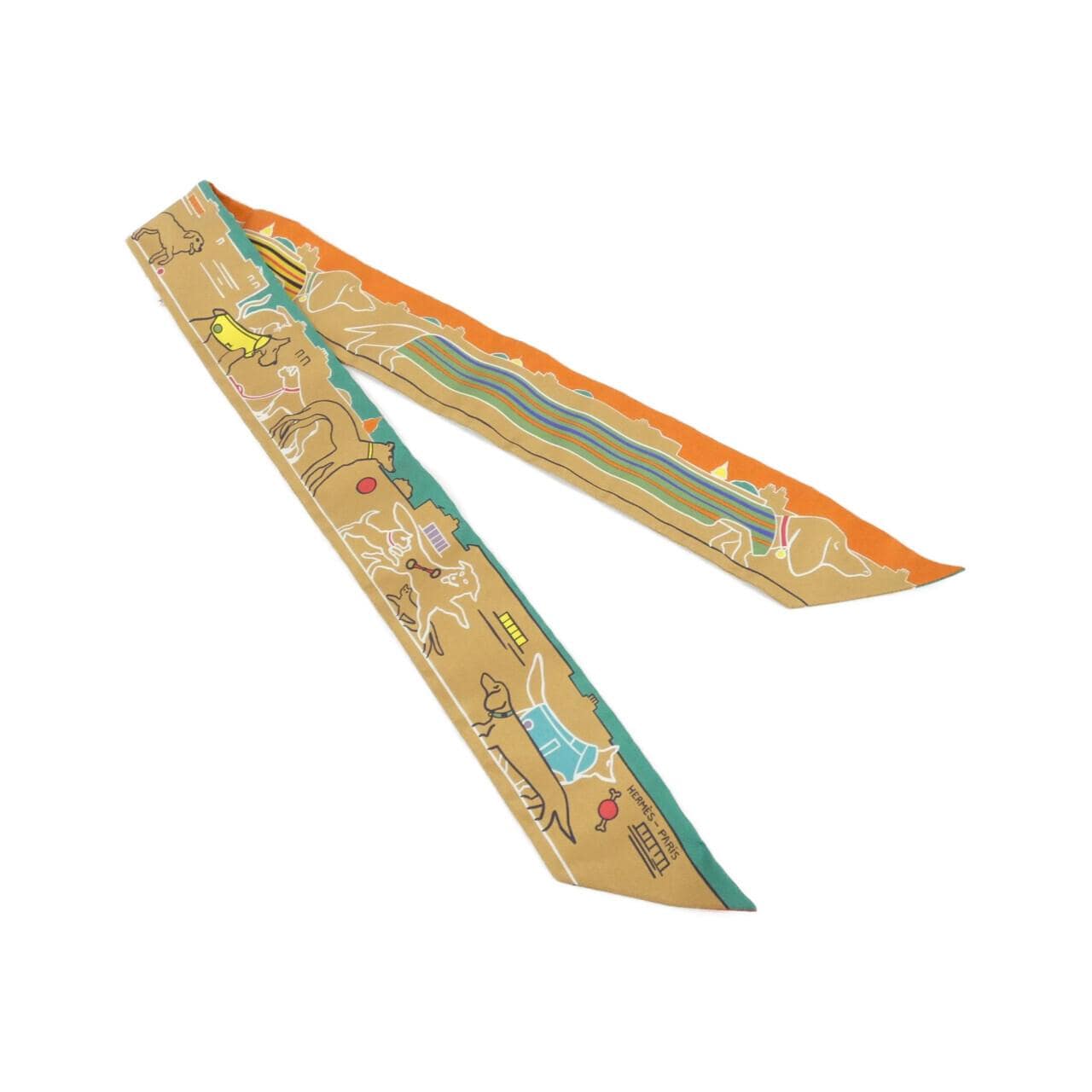 【未使用品】エルメス LES CHIENS PARISIENS ツイリー 064116S スカーフ