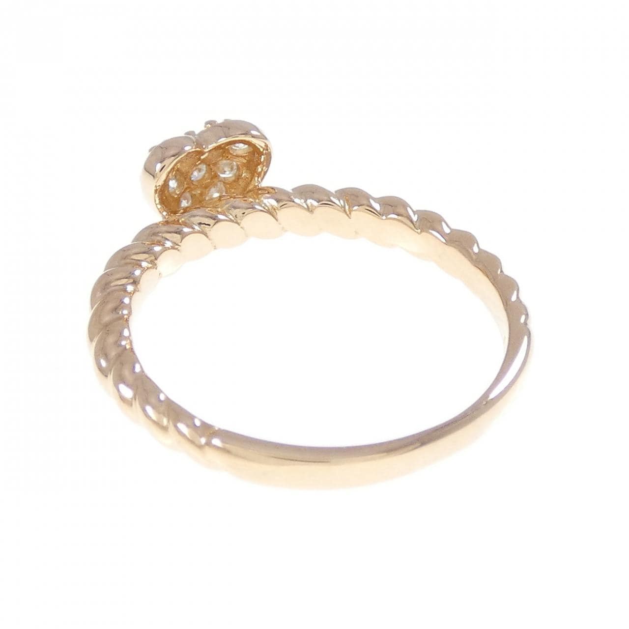 K18PG ハート ダイヤモンド リング