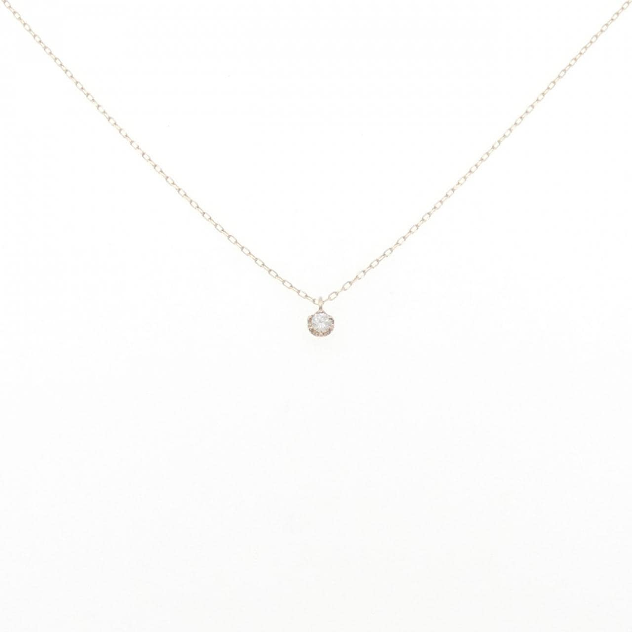 K10YG ソリティア ダイヤモンド ネックレス 0.1CT