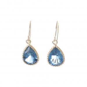 K18YG ブルートパーズ ピアス 1.00CT