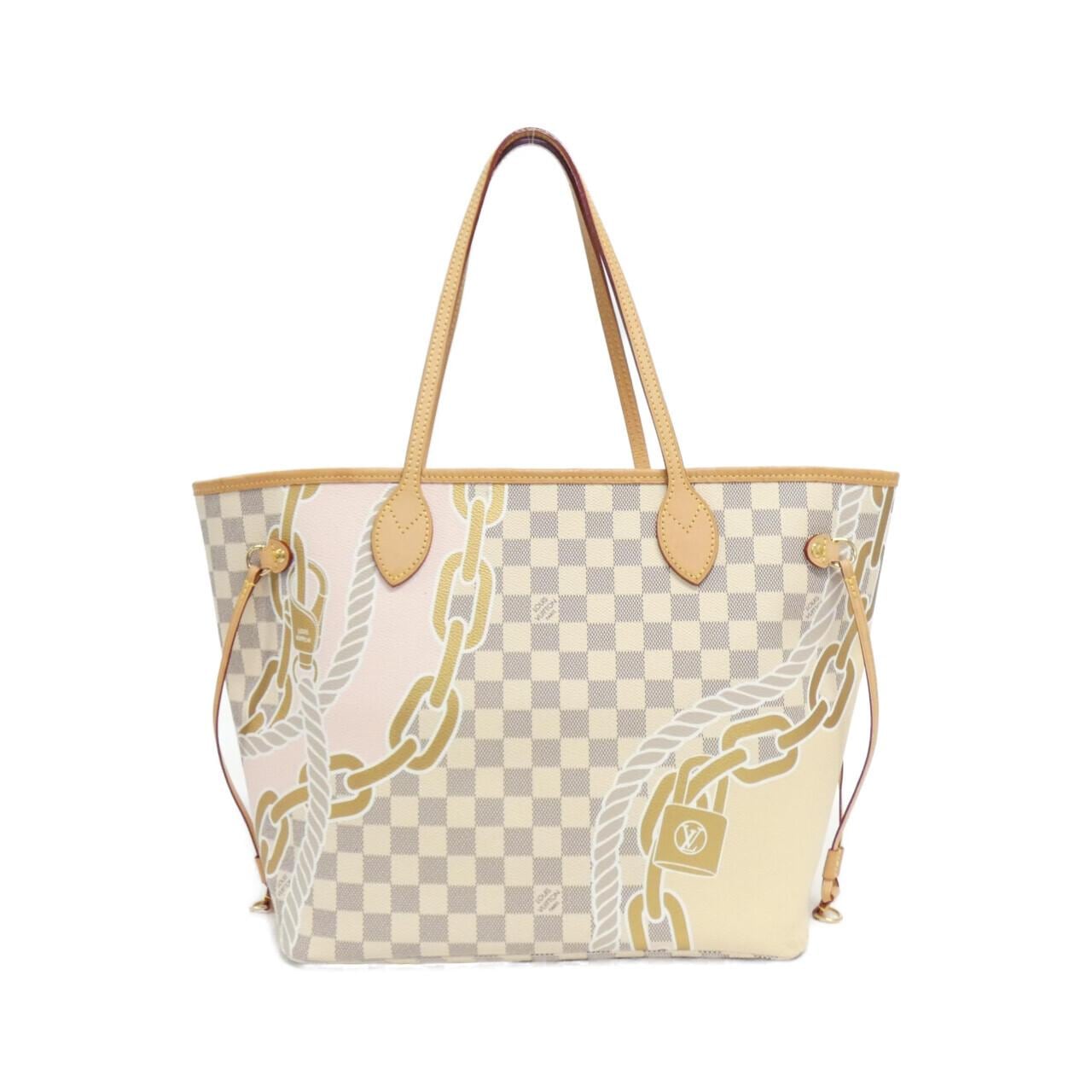 LOUIS VUITTON Damier Azur（绳索和链条）Neverfull N40471 包