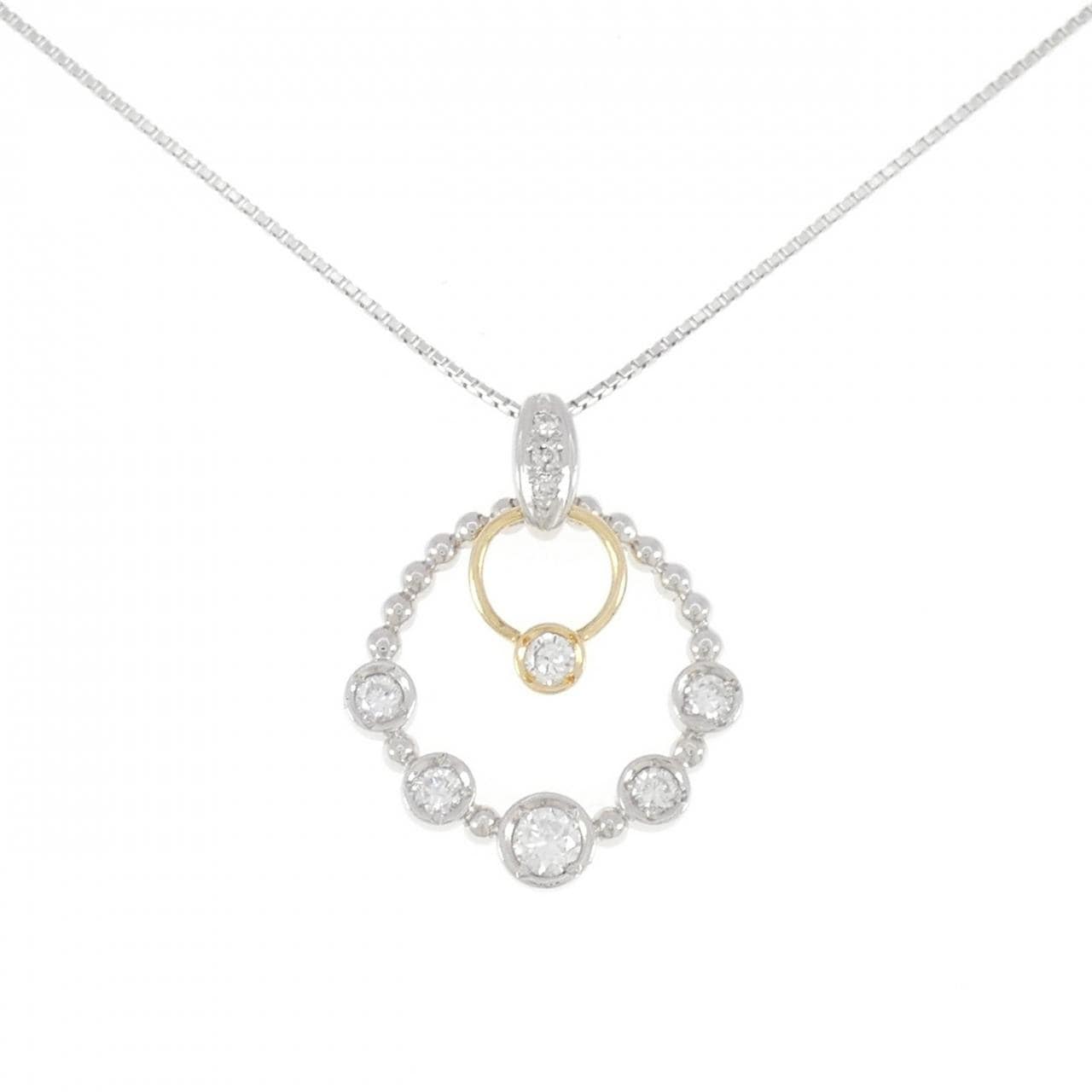 PT/K18YG Diamond Necklace 0.41CT