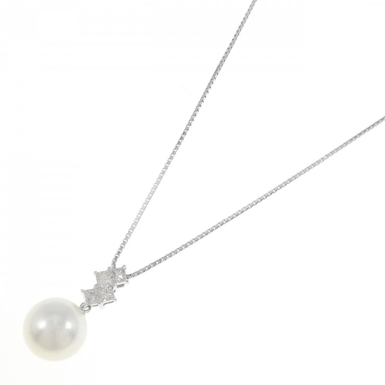 K18WG 白蝶パール ネックレス 11.5mm