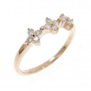 K18PG フラワー 1．8ダイヤモンド リング 0.20CT