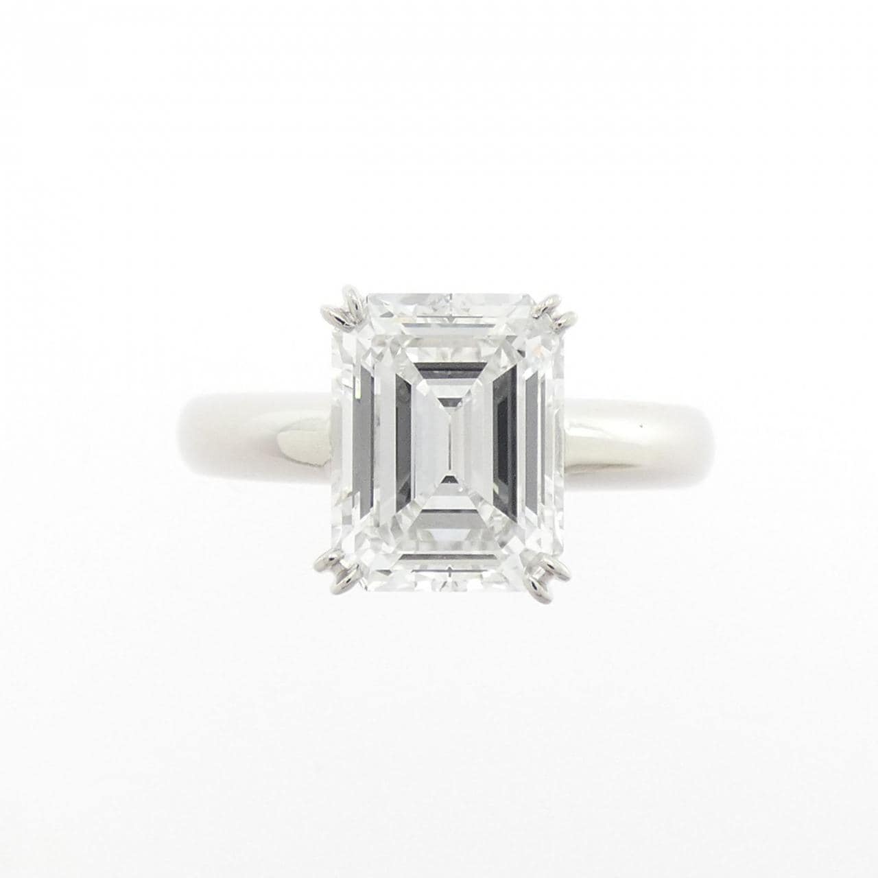PT900 ダイヤモンド リング 2.627CT E VVS2 エメラルドカット