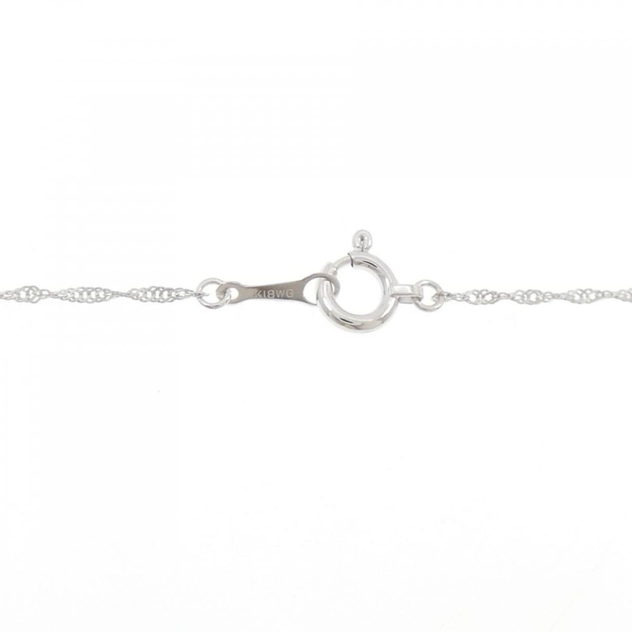 K18WG ソリティア ダイヤモンド ネックレス 0.15CT