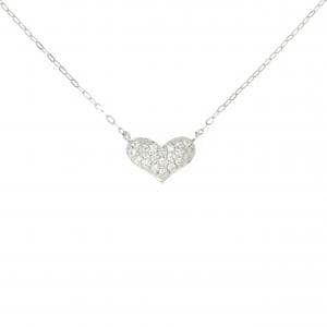 PT900/PT850 ハート パヴェ ダイヤモンド ネックレス 0.20CT