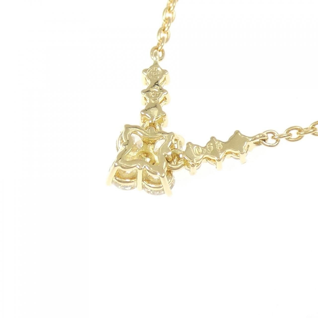 K18YG フラワー ダイヤモンド ネックレス 0.63CT