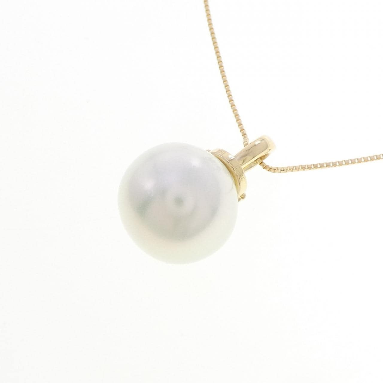 K18YG 白蝶パール ネックレス 11.3mm