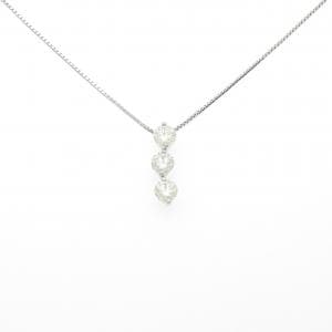 PT900/PT850 スリーストーン ダイヤモンド ネックレス 2.10CT