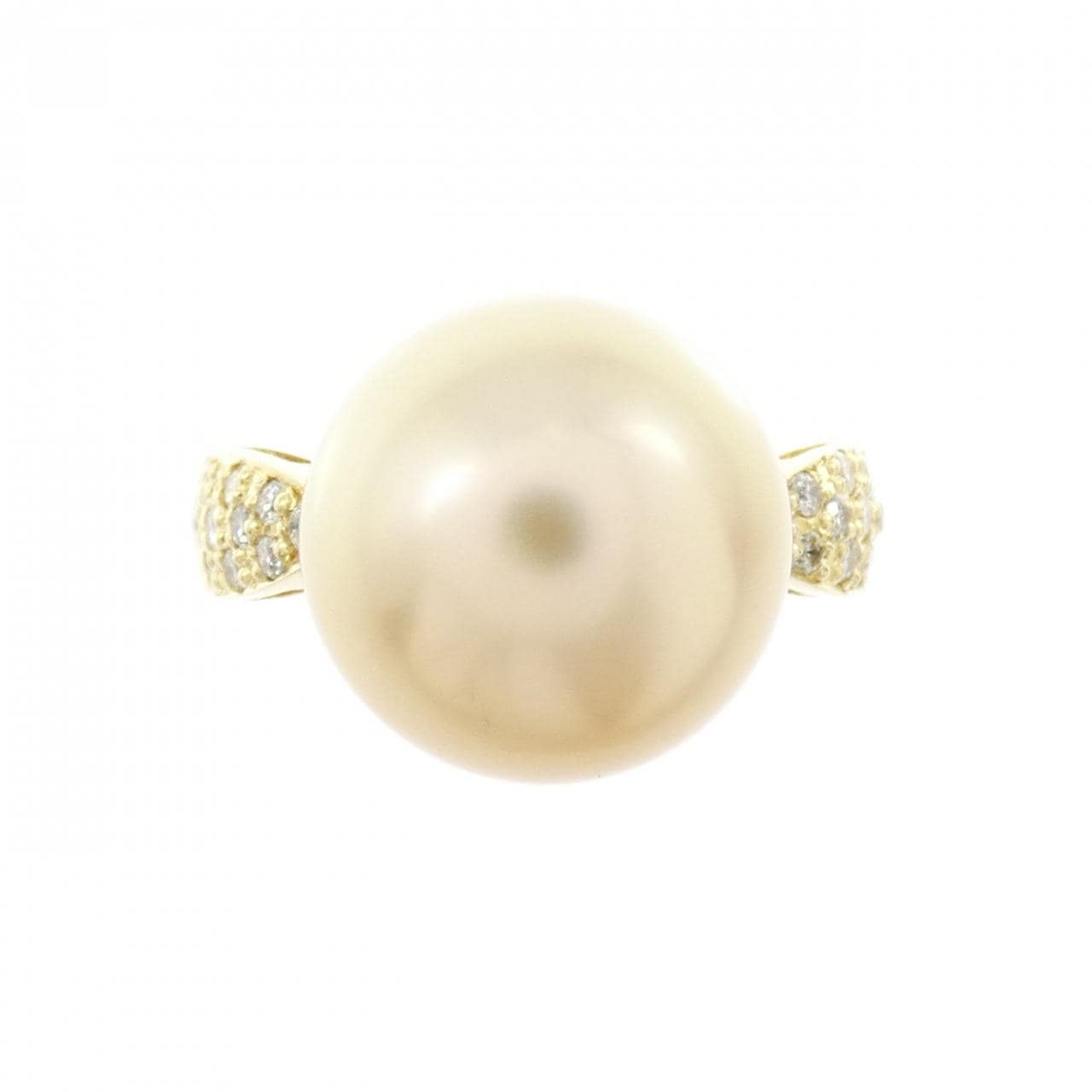 K18YG White Butterfly Pearl ring 11.2mm