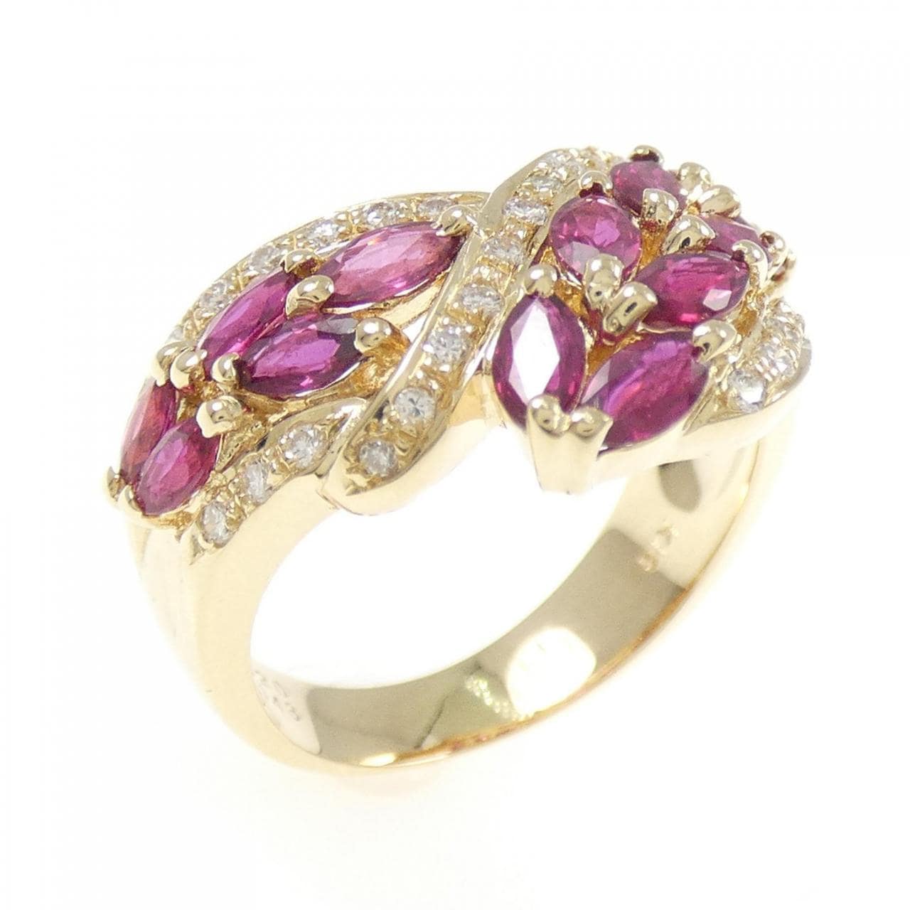 K18YG ルビー リング 1.43CT