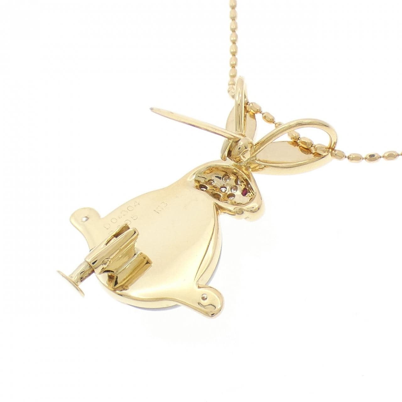 K18YG ラビット カラーストーン ネックレス