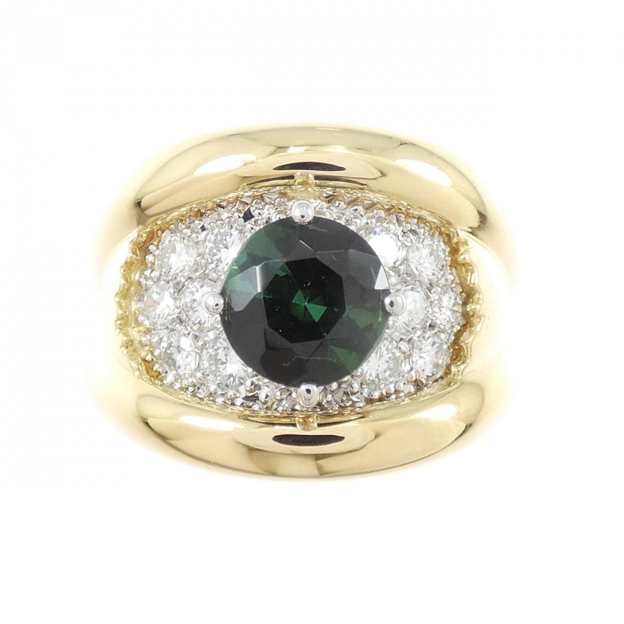 K18YG/PT900 トルマリン リング