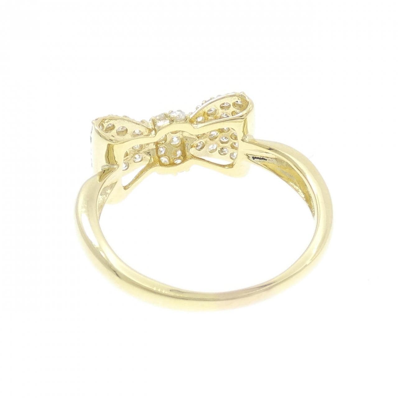 K18YG リボン パヴェ ダイヤモンド リング 0.50CT
