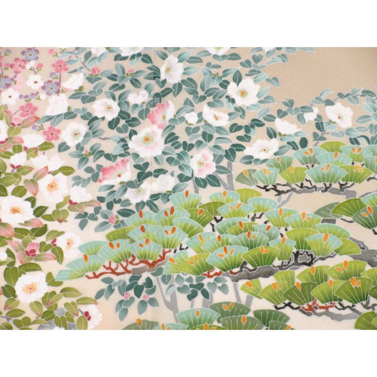 単衣　色留袖【本加賀友禅】大久保謙一　隅切角に左三ツ巴