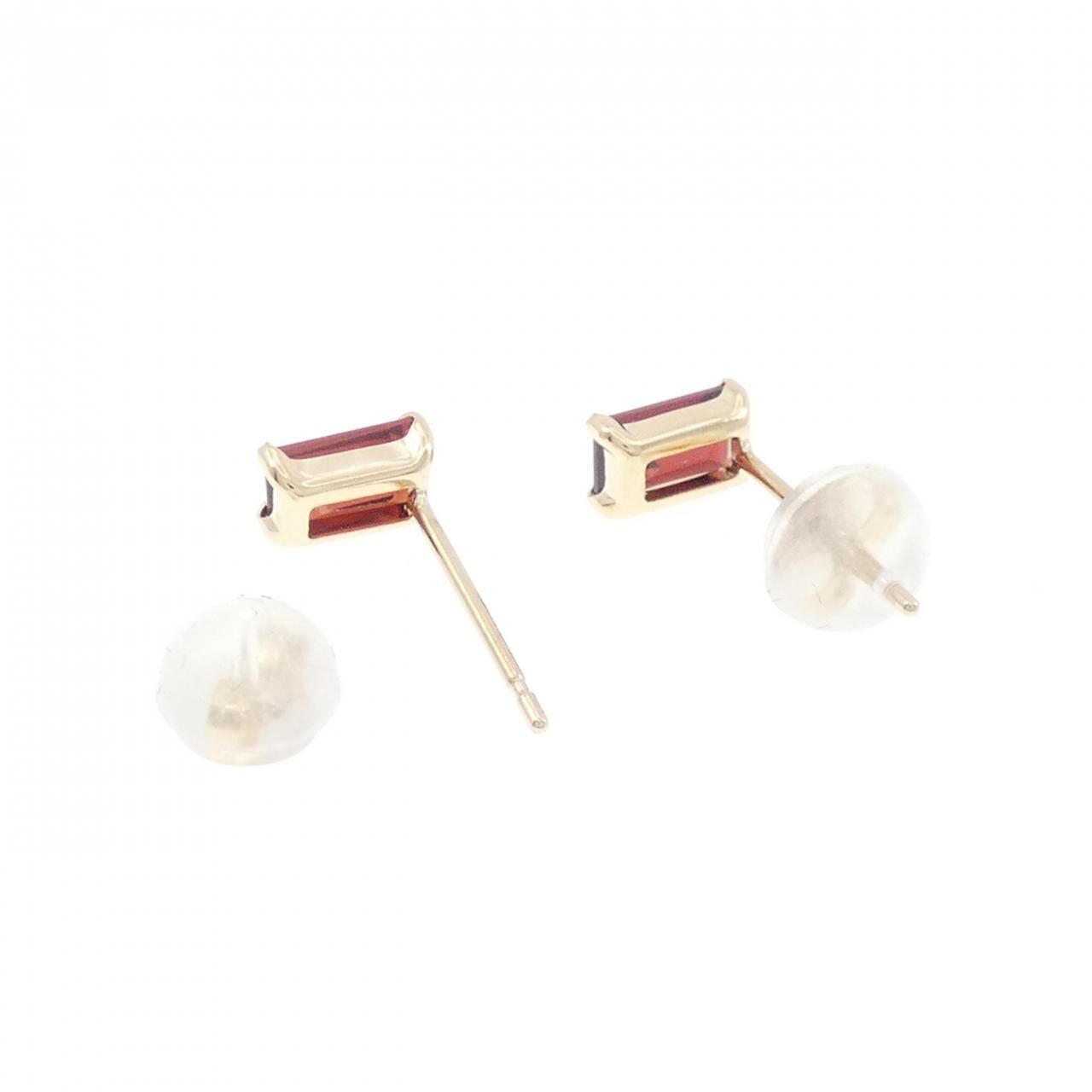 【新品】K10YG ガーネット ピアス