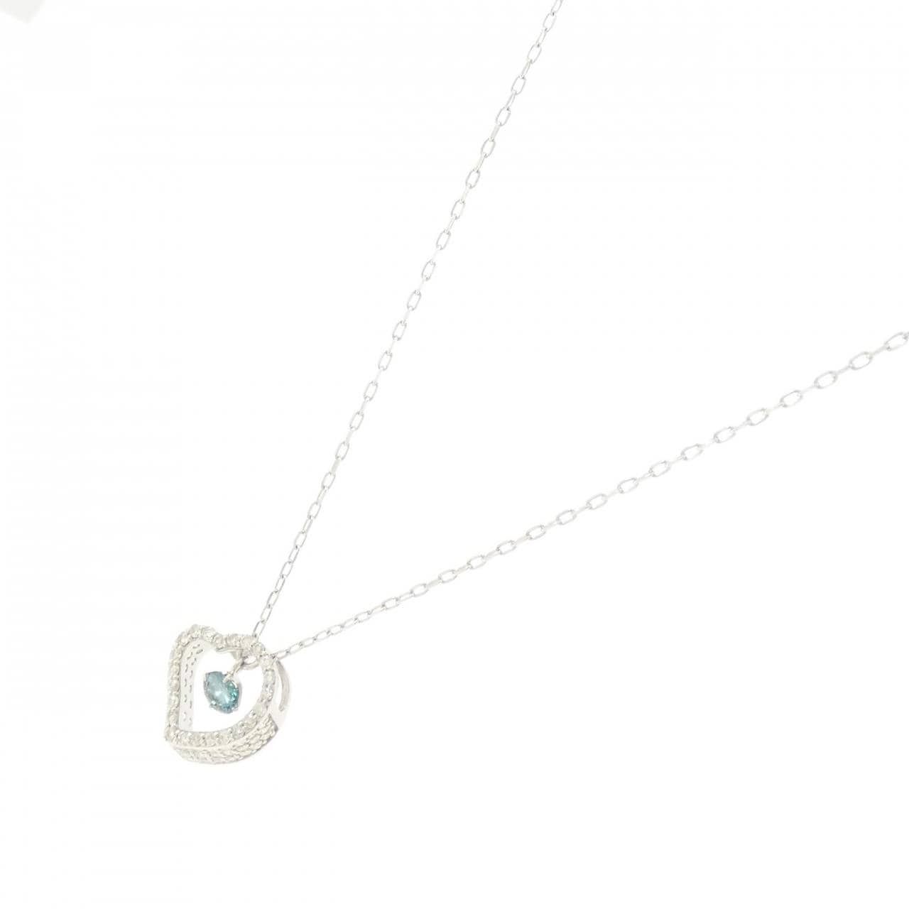 K18WG ハート ダイヤモンド ネックレス 0.17CT