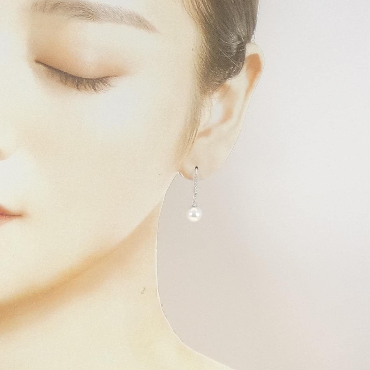 K18WG アコヤパール ピアス 7.8mm