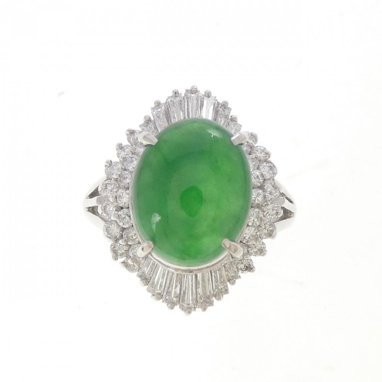 PT900 ヒスイ リング 3.63CT
