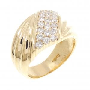 K18YG パヴェ ダイヤモンド リング 0.83CT