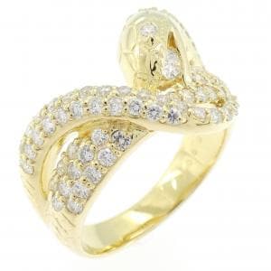 K18YG スネーク ダイヤモンド リング 0.90CT