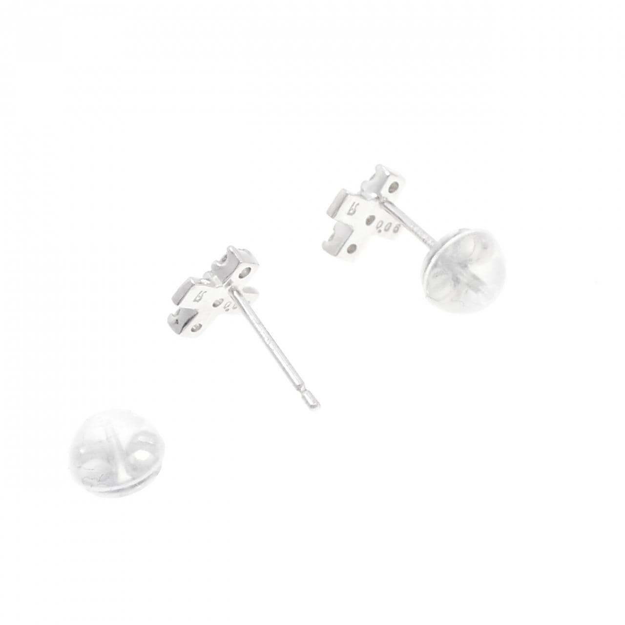 K18WG ダイヤモンド ピアス 0.12CT